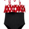 Girls One Piece Swimsuits UPF 50 Plus 3D Print Designs-0