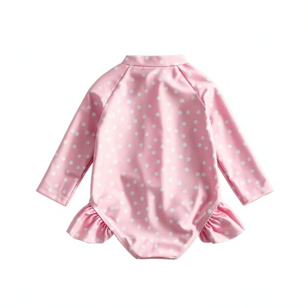 Baby Girl Swimsuit Long Sleeve Rash Guard Sun Protection-5