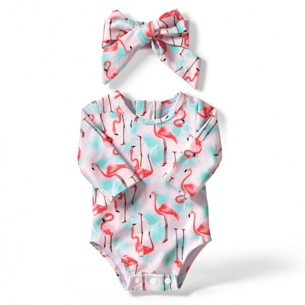 Aalizzwell Baby Girls Long Sleeve Swimsuit Polyester Spandex-1