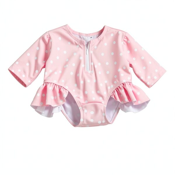 Baby Girl Swimsuit Long Sleeve Rash Guard Sun Protection-6