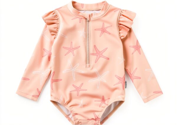 Gerber Baby Girls UPF 50 Swimwear Pink Starfish Design-0