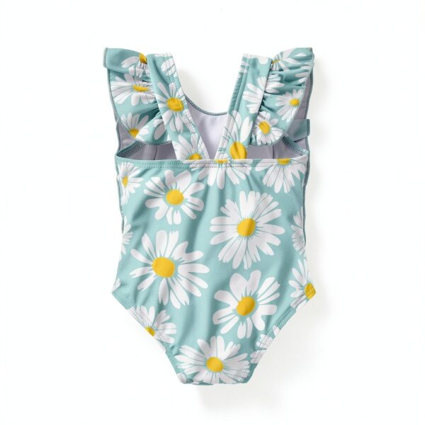 Baby Girl One Piece Swimsuit Quick Dry Fabric Ruffles Design-2