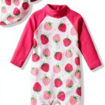 Aalizzwell Baby Girls Long Sleeve Swimsuit Polyester Spandex-0
