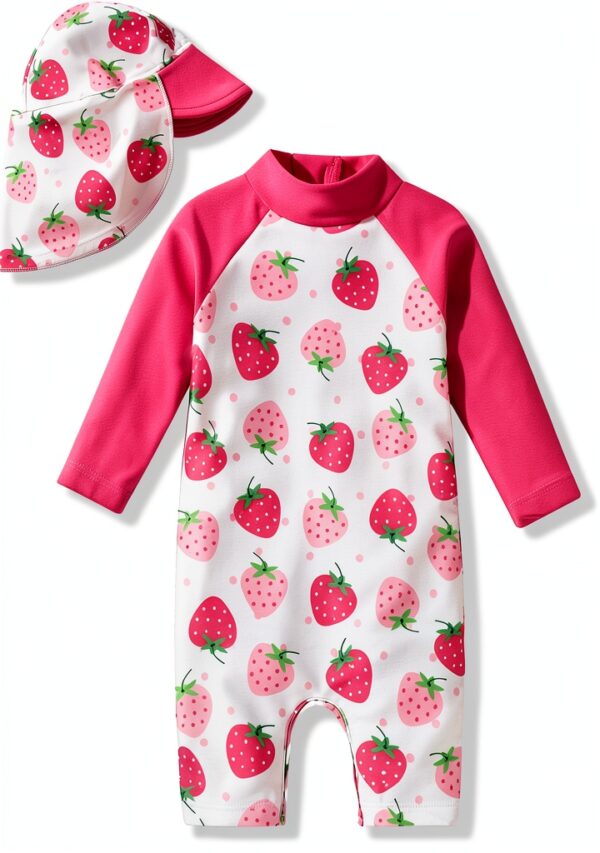 Aalizzwell Baby Girls Long Sleeve Swimsuit Polyester Spandex-0