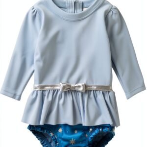 Baby Girls UPF 50 Swimwear Long Sleeve One Piece Princess-0