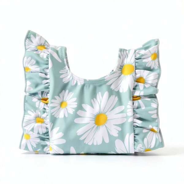 Baby Girl One Piece Swimsuit Quick Dry Fabric Ruffles Design-3