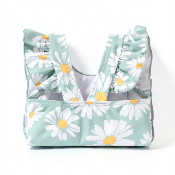 Baby Girl One Piece Swimsuit Quick Dry Fabric Ruffles Design-4