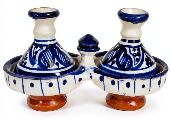 Handcrafted Tagine Spice Holder with Lid 6.5" Wide Removable Covers-0