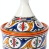 Moroccan Handcrafted Tagine Pot 4x4x5.5in Ceramic No Lid-0
