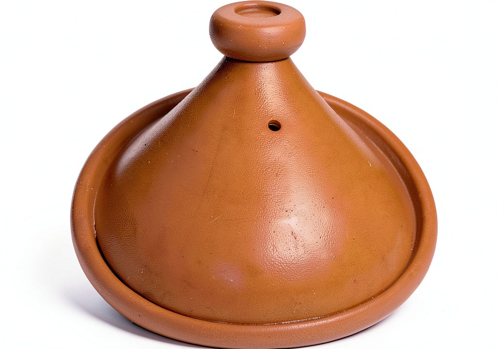 Handmade cooking tagine on a stovetop