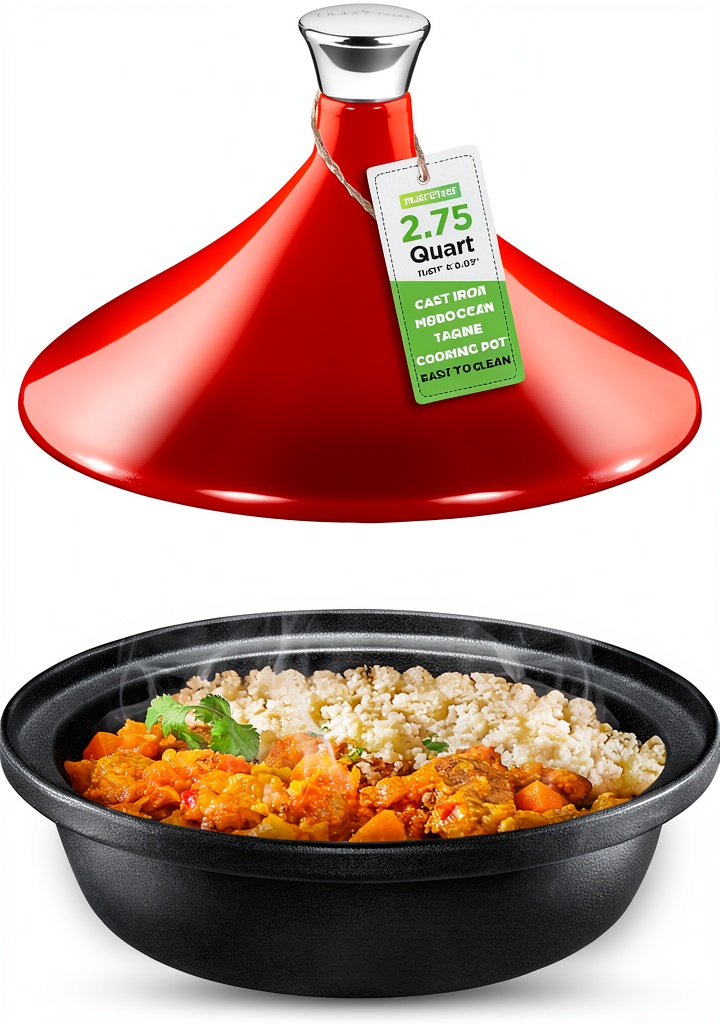 Sound Around Cast Iron Tagine Pot with glossy finish