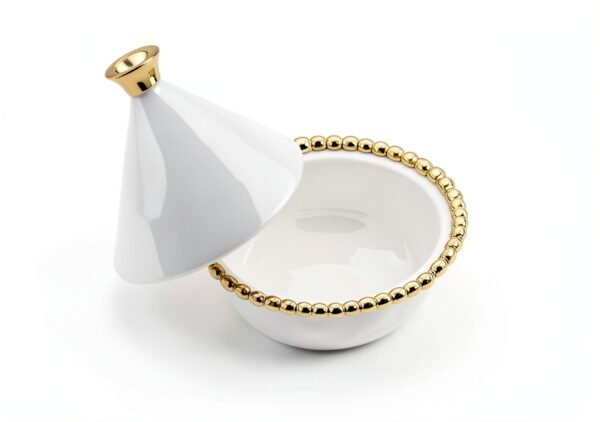 Pampa Bay Titanium-Plated Tagine 5-Inch with Porcelain Lid – Oven &-4