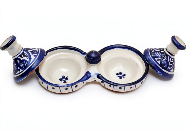 Handcrafted Tagine Spice Holder with Lid 6.5" Wide Removable Covers-1