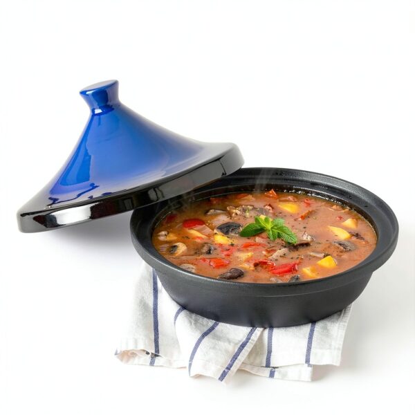 Tagine TAGINEBLUEPOT 3.3 Qt Cast Iron with Ceramic Lid-5