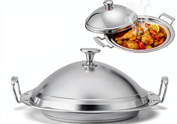 Starpia Stainless Steel Tagine Pot 3 Quart with Lid Polished Finish-0
