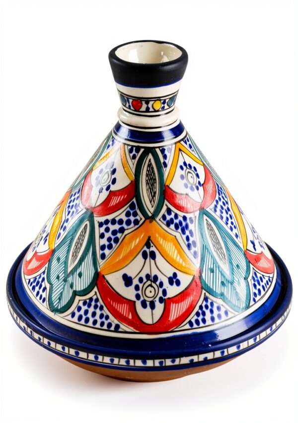 Treasures of Morocco 10" Red Glazed Tagine Bowl with Ceramic Lid-0