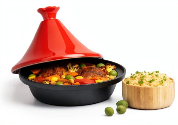 Moroccan Tagine Pot CIT-447 4-Quart Ceramic Lid Cast Iron-1