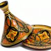 Tagine 8 Inch Yellow Hand Painted Serving Tagine Treasures of Morocco-1