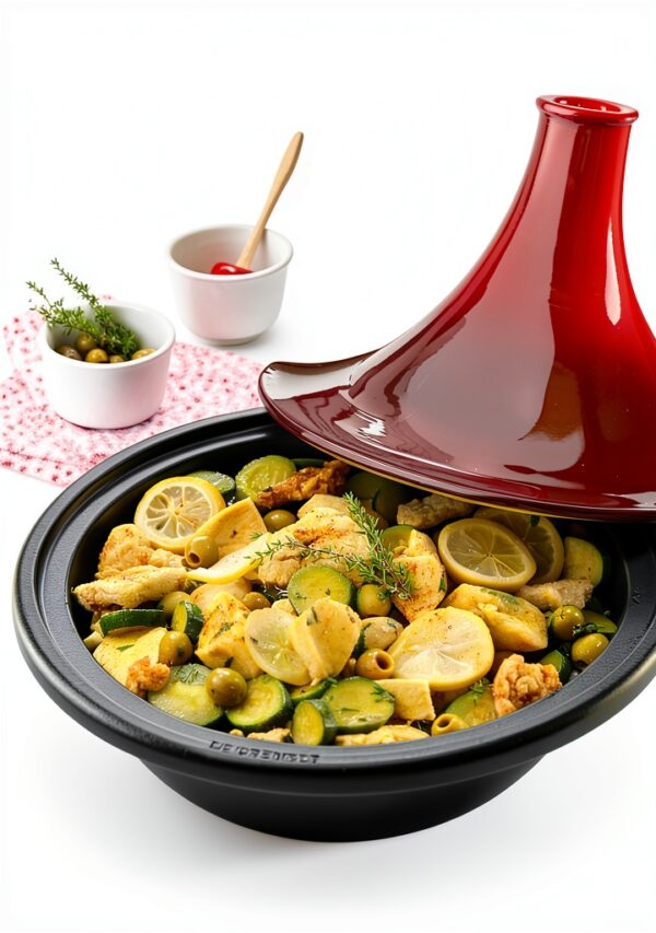 Le Creuset Tagine 2.3L Cerise Cast Iron Round Moroccan Tagine-7