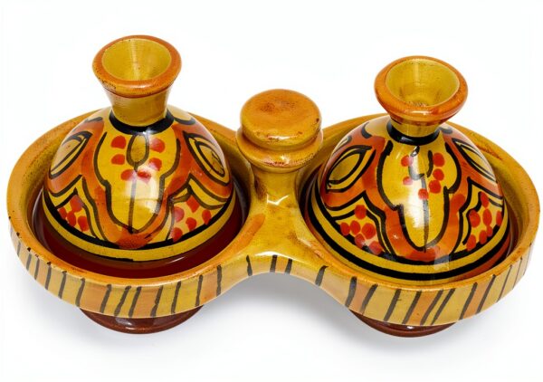 Tagine Spice Holder Treasures of Morocco Yellow 6.5" Handmade-0