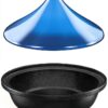 Tagine Pot NutriChef 2.75 Quart Cast Iron Enamel Blue-1