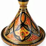 Tagine 8 Inch Yellow Hand Painted Serving Tagine Treasures of Morocco-0