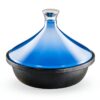 Tagine Pot NutriChef 2.75 Quart Cast Iron Enamel Blue-2