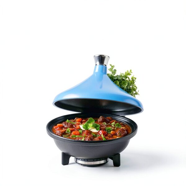 Moroccan Tagine Pot Bruntmor Cast Iron 12 inch with Lightweight Lid-4