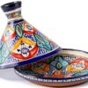 Treasures of Morocco 10" Red Glazed Tagine Bowl with Ceramic Lid-1