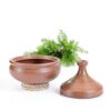 Swadeshi Blessings Hand Polished Clay Tagine with Terracotta Lid 2.8L-3