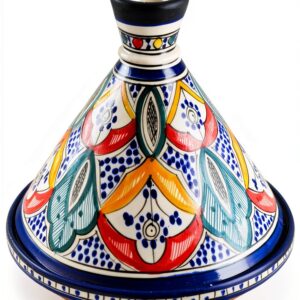 Tagine Serving Bowl Treasures of Morocco 12 Inch Hand-Painted Ceramic-0