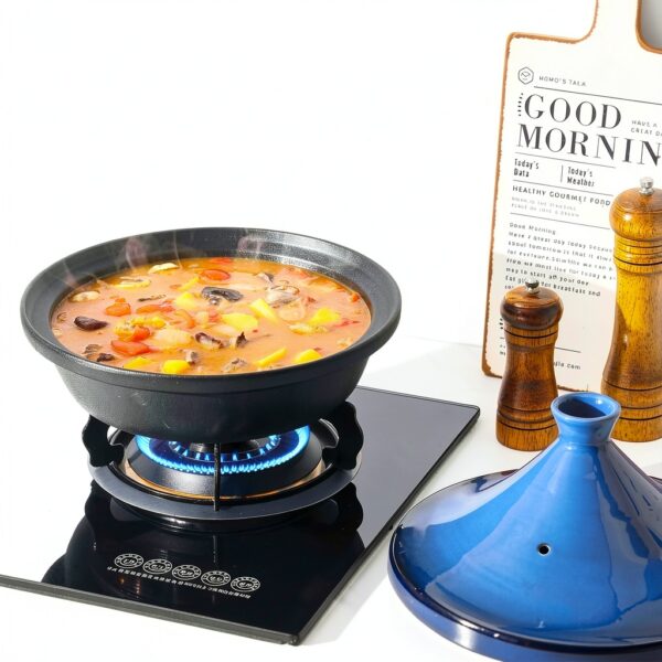 Tagine TAGINEBLUEPOT 3.3 Qt Cast Iron with Ceramic Lid-1