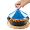 Tagine Pot NutriChef 2.75 Quart Cast Iron Enamel Blue-5