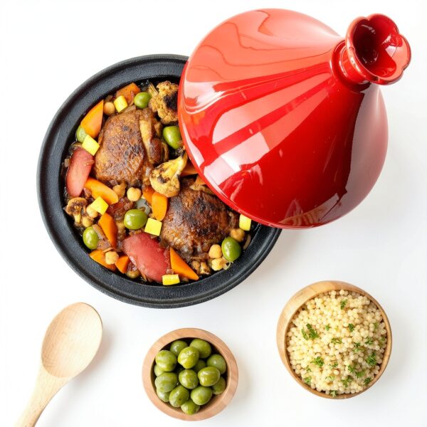 Moroccan Tagine Pot CIT-447 4-Quart Ceramic Lid Cast Iron-6