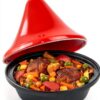 Moroccan Tagine Pot CIT-447 4-Quart Ceramic Lid Cast Iron-0