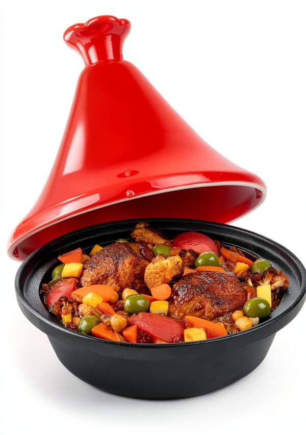 Moroccan Tagine Pot CIT-447 4-Quart Ceramic Lid Cast Iron-0