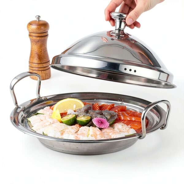 Starpia Stainless Steel Tagine Pot 3 Quart with Lid Polished Finish-2