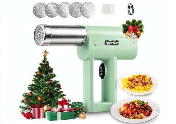 Handheld Portable Pasta Maker Newhai 5-in-1 Noodle Maker Green-0