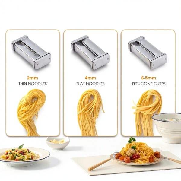 Electric Pasta Maker NEWTRY Family 3-Blade Stainless Steel 110V-3
