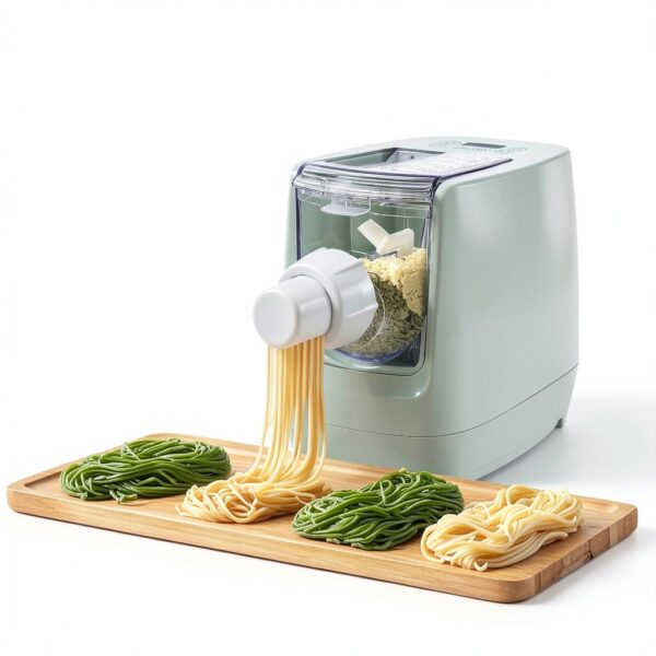 Electric Pasta Maker HAPPCUCOE 260W Automatic with 13 Green Shapes-3