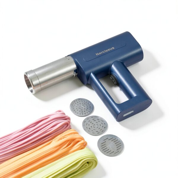 Narcissus Electric Pasta Maker, 3 in 1 Handheld Pasta Maker Machine, 4000mAh Larger Battery, Cordless for Portable Design, Automatic Dough Press, Blue, Include a Cleaning Brush-1
