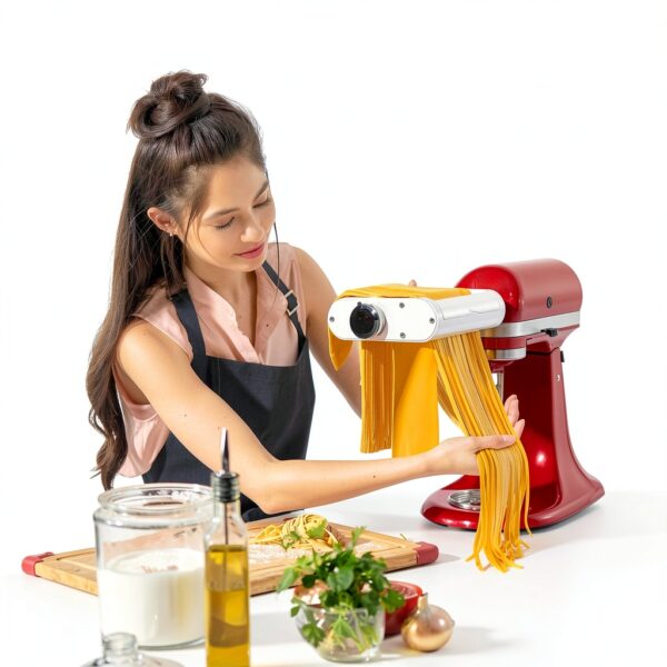 Pasta Maker Attachment for KitchenAid Stand Mixers 3 in 1 Set Includes Pasta Roller Spaghetti Cutter & Fettuccine Cutter, Pasta Attachment for KitchenAid By Jovan Home-1