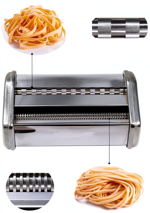Shule Electric Pasta Maker with Motor Automatic Pasta Machine, Silver-5