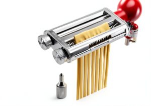 Pasta Maker Attachment for KitchenAid Stand Mixers, 3-in-1 Stainless Steel Pasta Roller & Cutter Set with Spaghetti and Fettuccine Blades, Includes 1 Metal Knob Screw Replacement-0