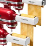 3 Pieces Pasta Maker Attachment for Kitchenaid Stand Mixers, Noodle Maker 3 PCs Set of Pasta Roller Fettuccine Cutter Spaghetti Cutter, Pasta Attachments Accessories with Cleaning Brush-0