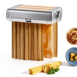 Pasta Maker Attachment for Kitchenaid/ Cuisinart Mixers, Noodle Maker 3 in 1 Set of Pasta Roller Fettuccine Cutter Spaghetti Cutter and Cleaning Brush, Electric Pasta Makers White-0