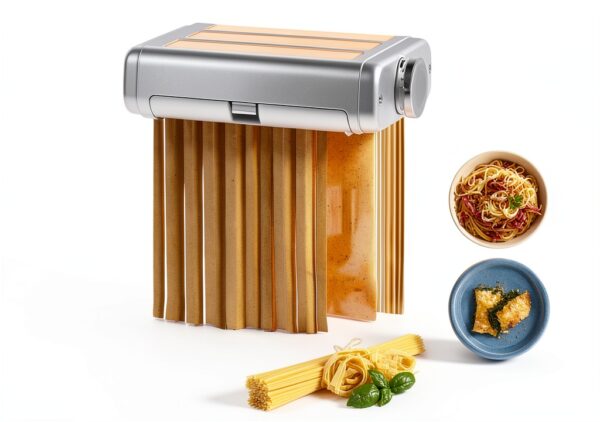 Pasta Maker Attachment for Kitchenaid/ Cuisinart Mixers, Noodle Maker 3 in 1 Set of Pasta Roller Fettuccine Cutter Spaghetti Cutter and Cleaning Brush, Electric Pasta Makers White-0