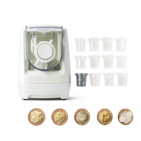 Electric Pasta Maker HAPPCUCOE 260W Automatic with 13 Green Shapes-1