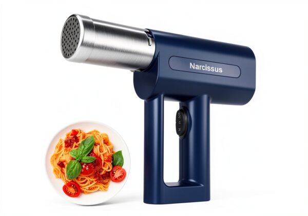 Narcissus Electric Pasta Maker, 3 in 1 Handheld Pasta Maker Machine, 4000mAh Larger Battery, Cordless for Portable Design, Automatic Dough Press, Blue, Include a Cleaning Brush-0