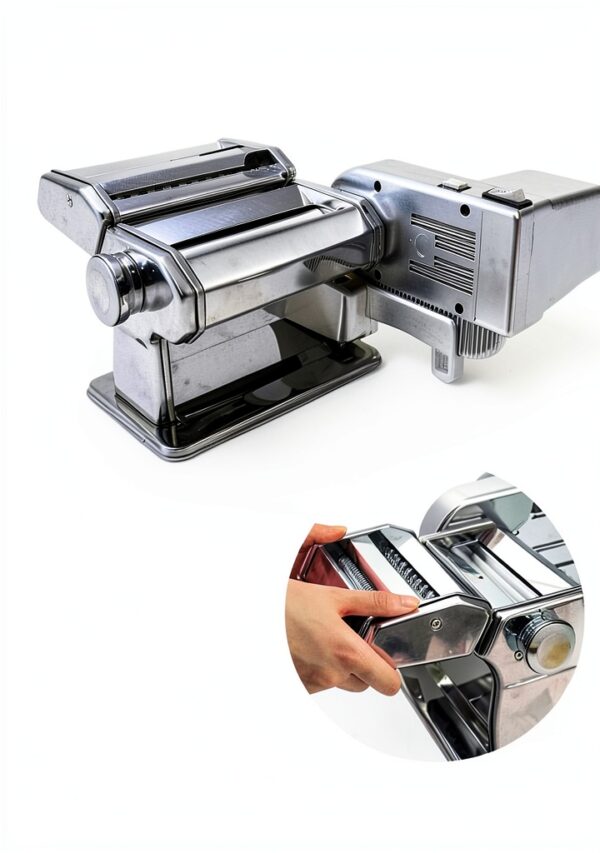 Shule Electric Pasta Maker with Motor Automatic Pasta Machine, Silver-1
